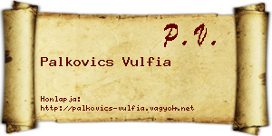Palkovics Vulfia névjegykártya